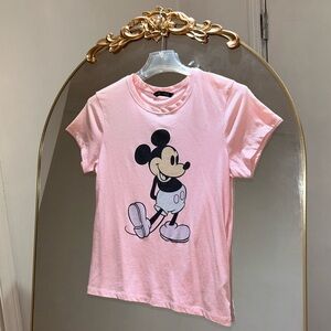 Abercrombie & Fitch Pink Mickey Mouse Cotton Shirt